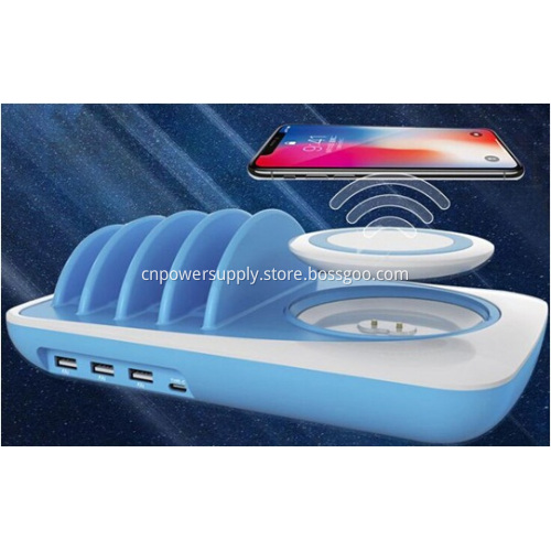 4 USB Charging Station With Separate Wireless Charger
